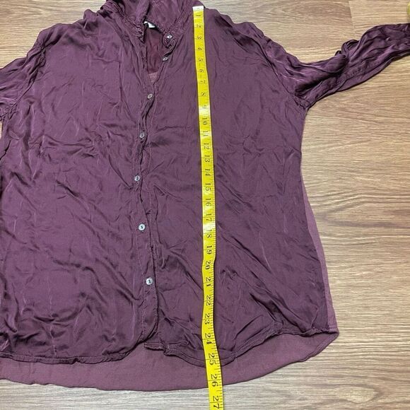Michael Stars Womens Size Small Button Front Shirt Top Burgundy Long Sleeve NWOT - Picture 5 of 5